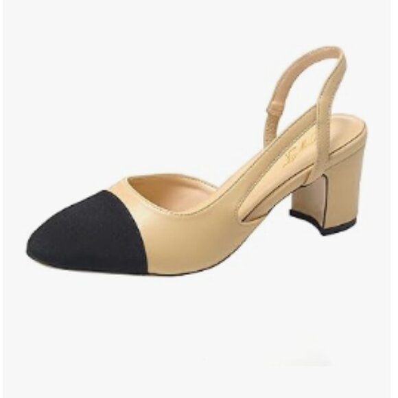 Women's Chunky Low Heels Closed Pointed Toe Heel Wedding Party Dress Pumps Shoes - Picture 1 of 8